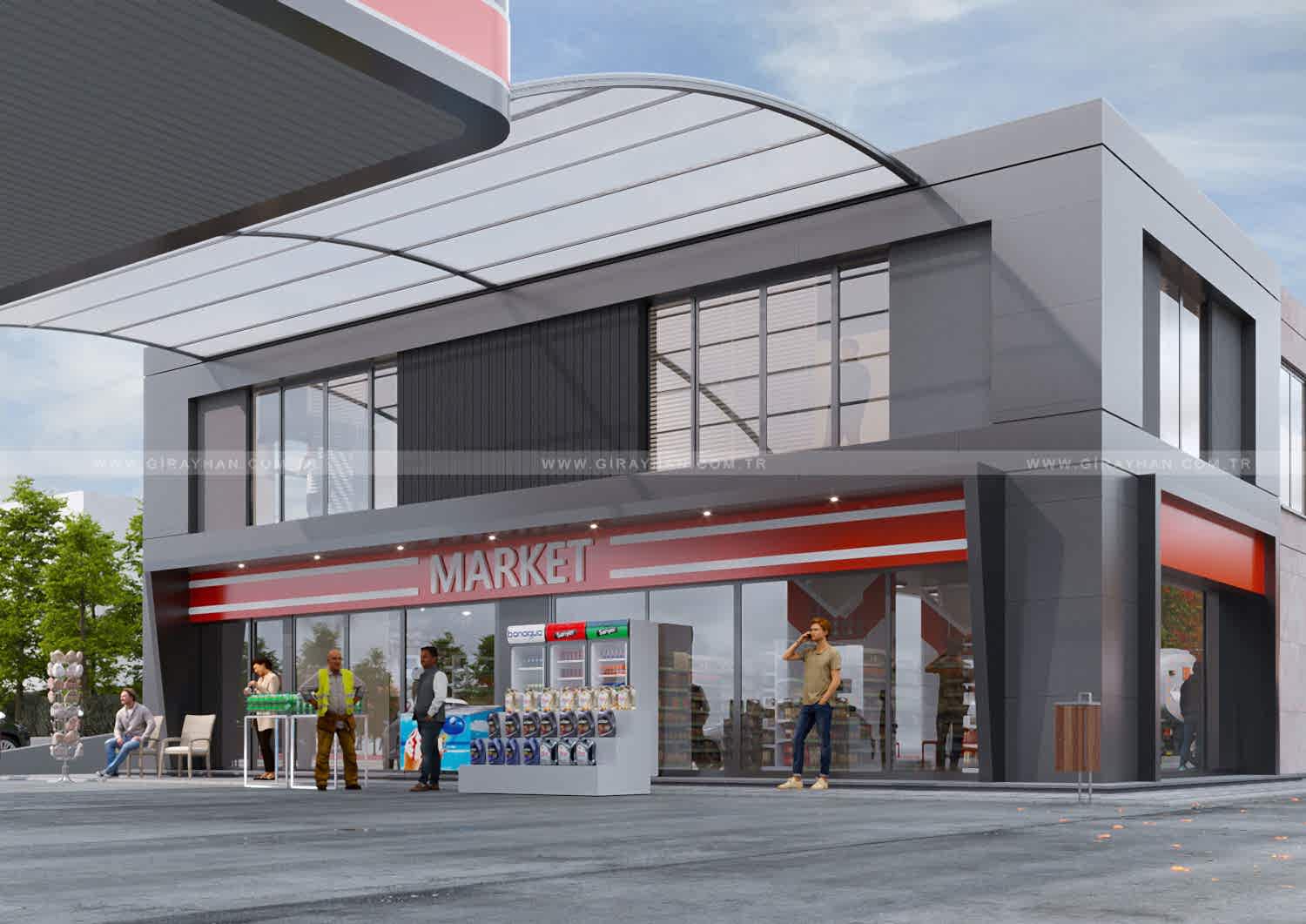 Petrol İçi Market + İdari Bina Girayhan Mimarlık